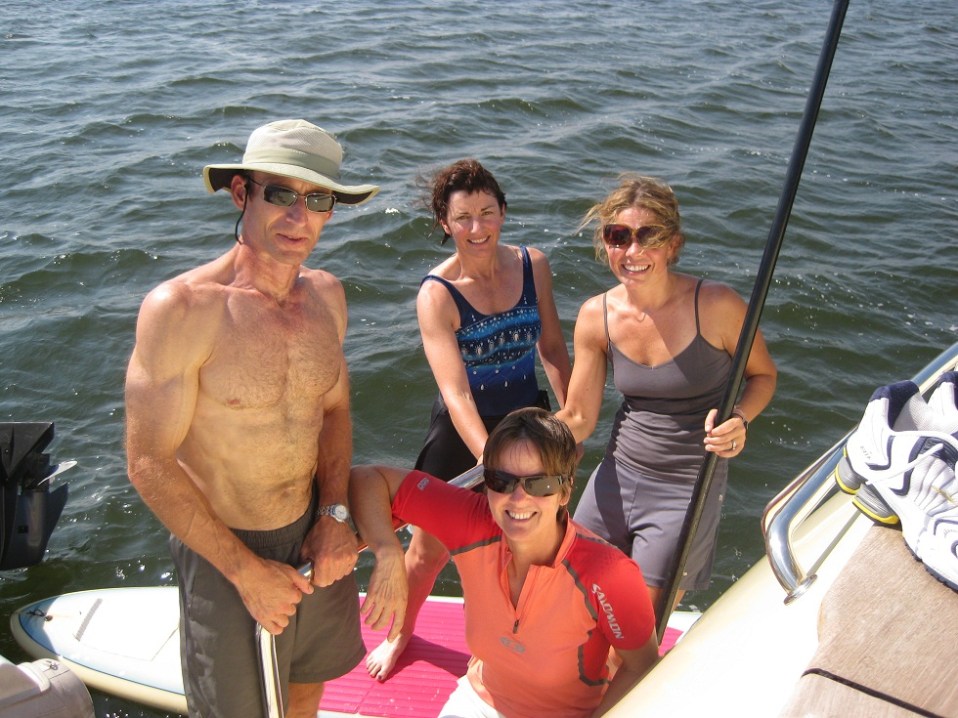 Liz the paddleboarder comes aboard for a visit