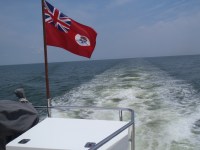 11 Calm seas with engines at full throttle and our Cayman Islands flag&nbsp;flying