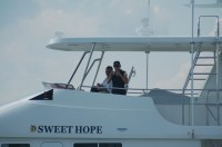 08 George and Leanne on the Flybridge of Sweet&nbsp;Hope