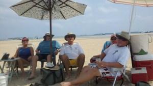 03 Pam, Lenny, Carole and Danny visit Cape Lookout (Shear Madness is just visible above Carole's pink hat)