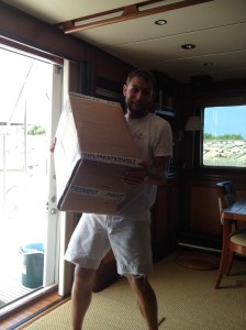 Tyler brings the replacement inverter aboard