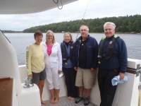Kathy with Nonsuch friends Jane, Shauna, Jamie, and Payson who came for a tour of Shear&nbsp;Madness