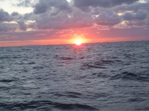 Nice sunset and calm conditions on the passage