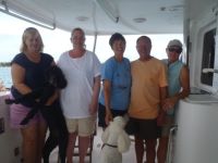 Karen (from a sailboat), April, Kathy, Douglas and Gerry (Orion) with Chloe and&nbsp;Eleanor