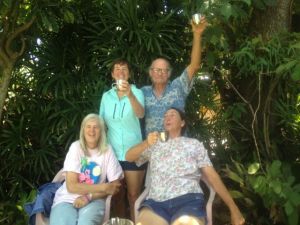 Kathy with cousin Bri, sister Joan, and brother-in-law George