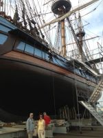Joh, Sue, and Bradley check out a tall ship hauled out of the&nbsp;water