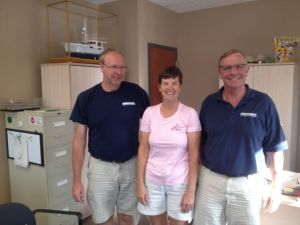 Kathy with Dave and Ben at Nordhavn office