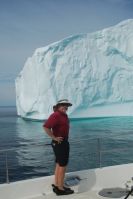 Bradley with his iceberg viewing attire (note&nbsp;slippers!)