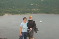 Kathy and Bradley high above Shear Madness