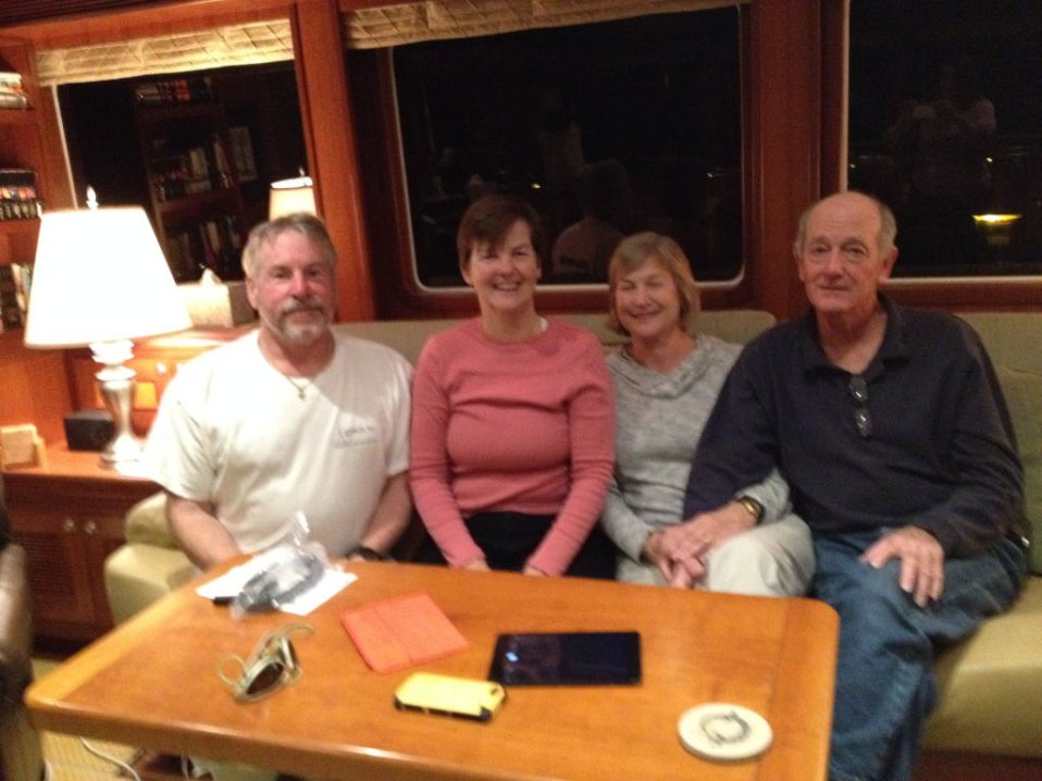 Visiting with Nancy and Ron on Shear Madness