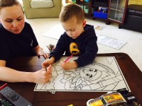 Margy and Tyler color Jake the Pirate. We’ll keep an eye out for&nbsp;him!