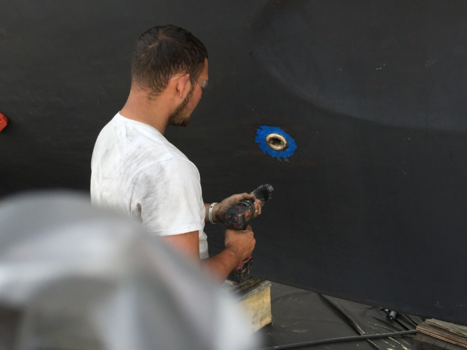 Cleaning and prepping the thru-hulls
