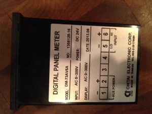 Digital panel meters that measure Voltage, Frequency, or Amps