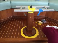 The re-finished pedestal