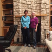 Kathy with high school classmate&nbsp;Lynn