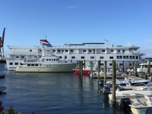 At Portside Marina with American Cruise ship