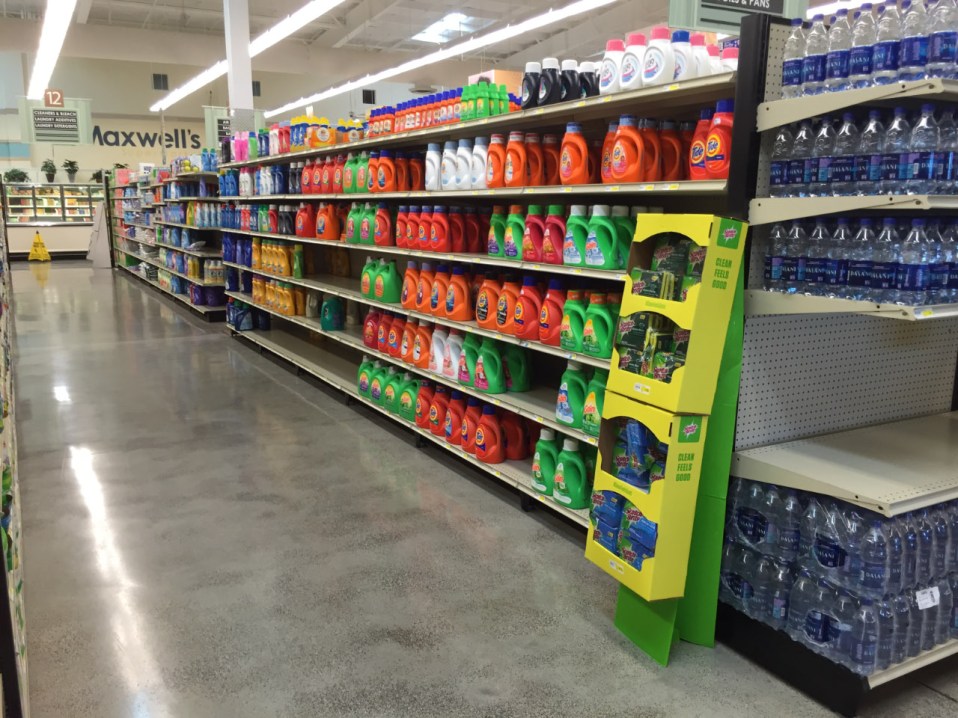 Maxwell's Supermarket - with products aligned with precision