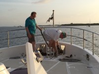 Ben helps Bradley raise the&nbsp;anchor