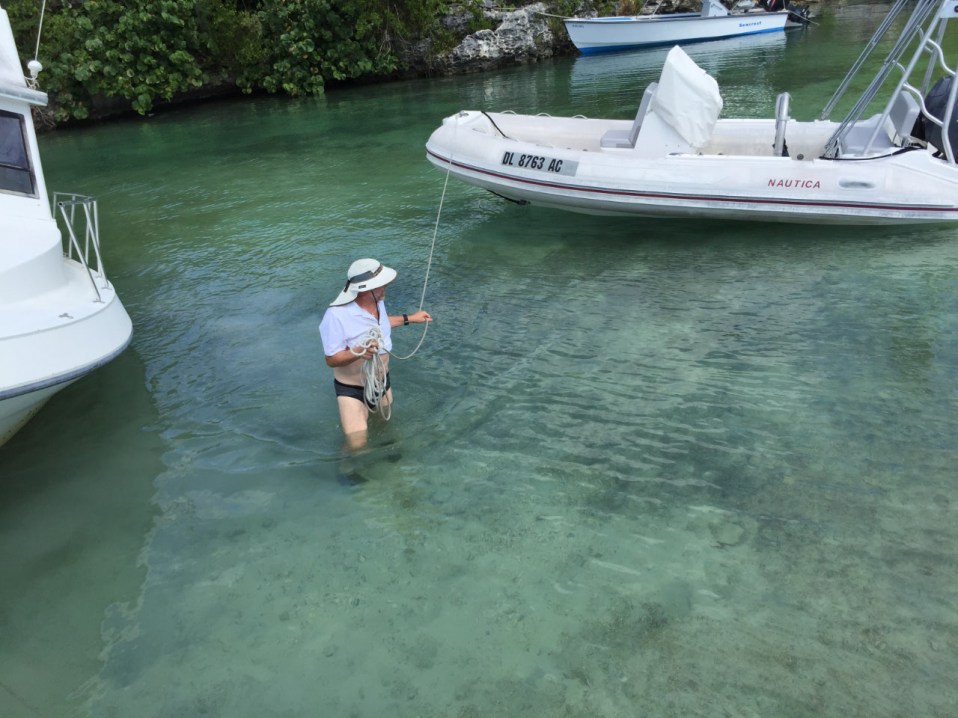 Retrieving tender at high tide