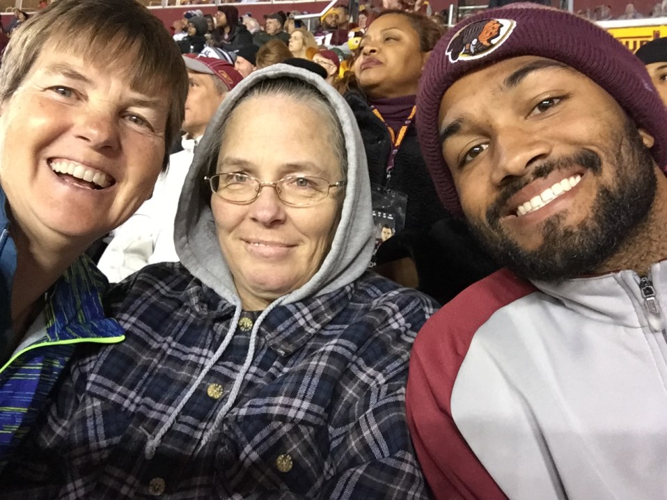 Kathy visits April and Kevin at Redskins game