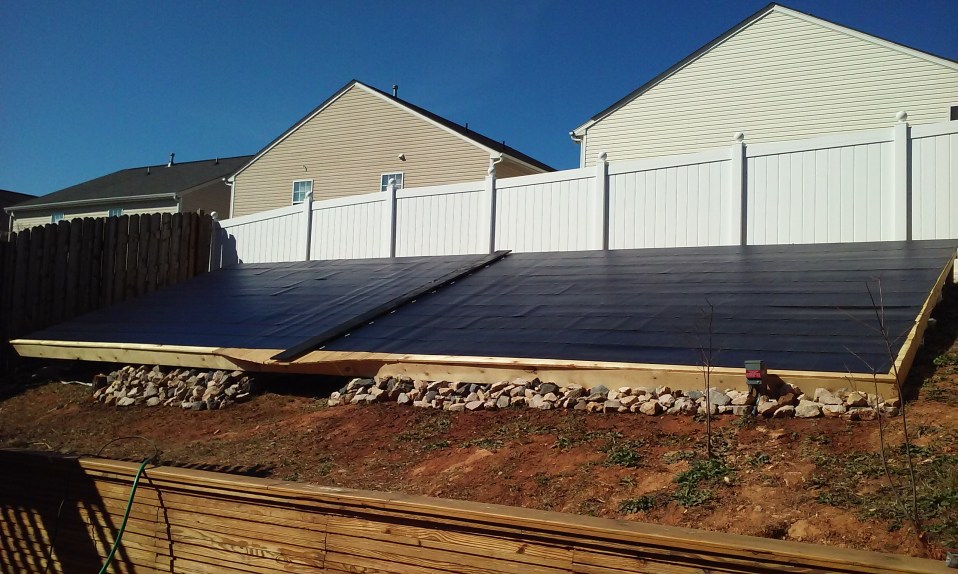 Solar panels on left side of house
